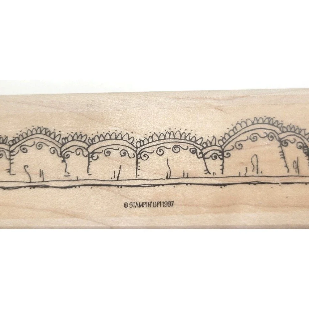 Lace Ribbon Border Rubber Stamp Wood Stampin Up Art Crafts USA 1997 5.5